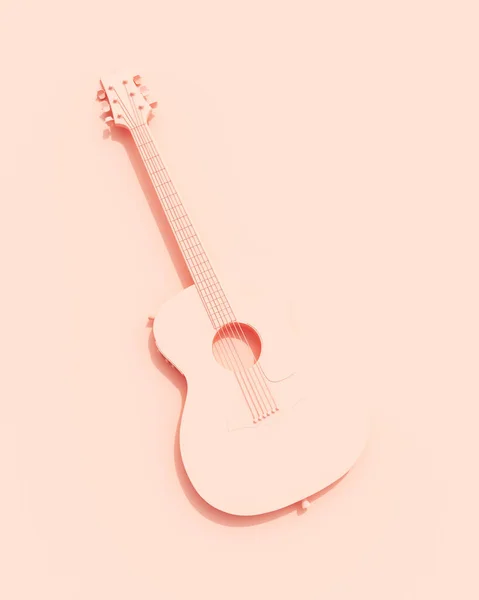 Rose pink guitar musical instruments equipment flat lay diagonal vibrant production background wallpaper 3d illustration render digital rendering