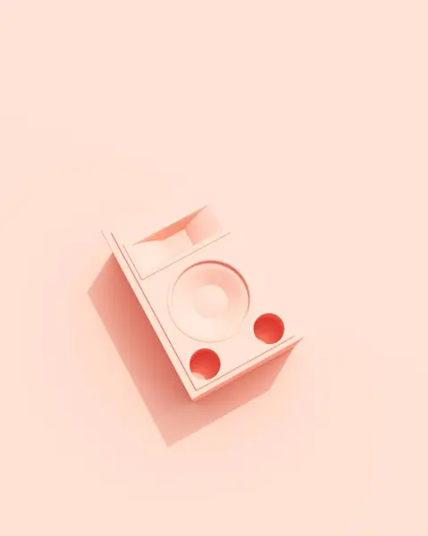 Rose Pink Musical Instruments Equipment Flat Lay Diagonal Vibrant Production — Stock Photo, Image