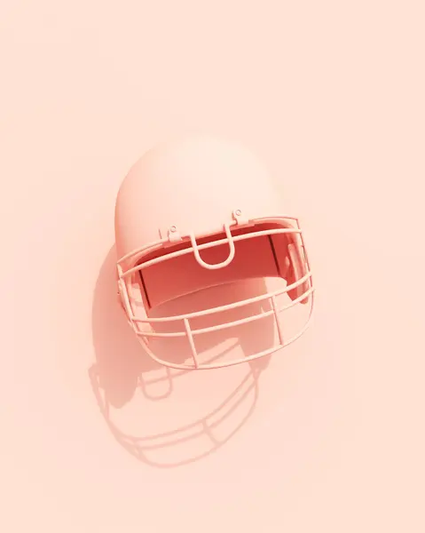 Rose pink american football helmet sport safety design element pink peach background 3d illustration render digital rendering