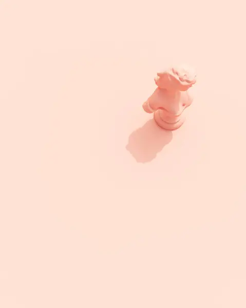Rosa Rosa Mujer Señora Busto Elegante Escultura Diseño Elemento Rosa — Foto de Stock