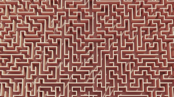 Labyrinth maze beige brown geometric design background line square puzzle full frame 3d illustration render digital rendering