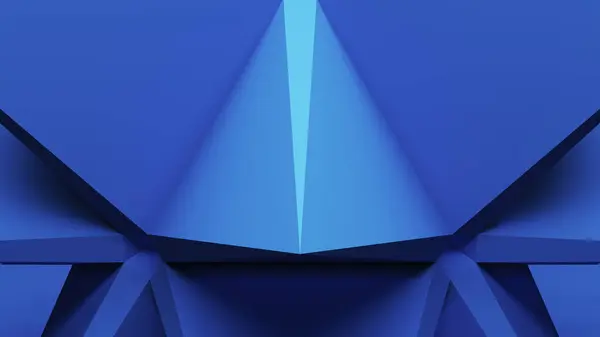 抽象的な青色の背景は三角形の形構造幾何学的なテトラのパターン3Dのイラスト レンダリングをデジタル レンダリングします — ストック写真