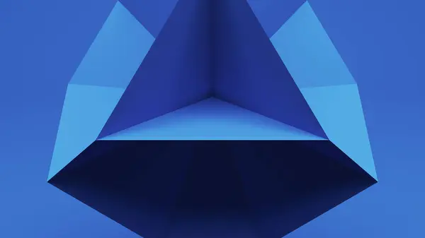 抽象的な青色の背景は三角形の形構造幾何学的なテトラのパターン3Dのイラスト レンダリングをデジタル レンダリングします — ストック写真
