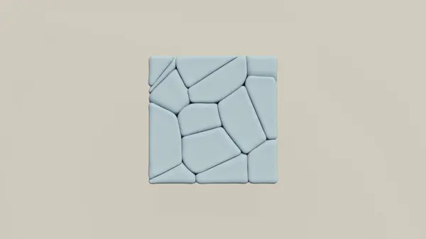 Bleu Cube Caoutchouc Synthétique Fragments Doux Arrondi Mastic Bloc Carré — Photo