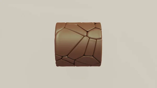Schokoladenzylinderfragmente Braun Weich Abgerundet Dunkler Kakaoblock Gourmet Illustration Rendern Digitales — Stockfoto