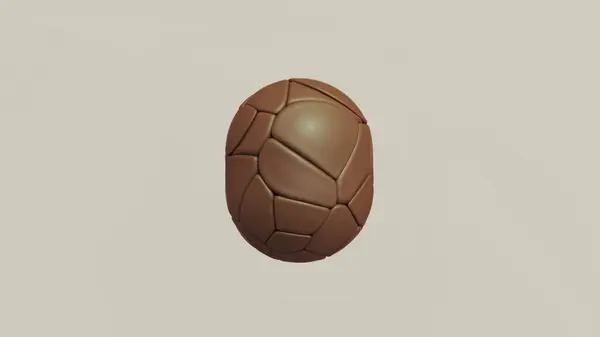 チョコレートカプセルの断片茶色の柔らかい丸みを帯びたダークカオブロックグルメ3Dイラストレンダリングデジタルレンダリング — ストック写真