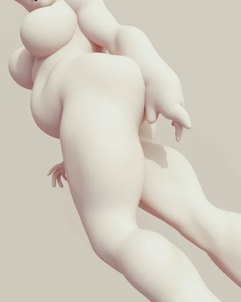 Beautiful female sculpture shapely elegant figure woman art form 3d illustration render digital rendering