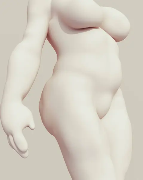 Beautiful female sculpture shapely elegant figure woman art form 3d illustration render digital rendering