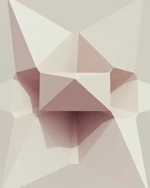 Solid 3d geometric shapes off white soft tones patterns triangles structure clean straight lines design neutral background 3d illustration render digital rendering