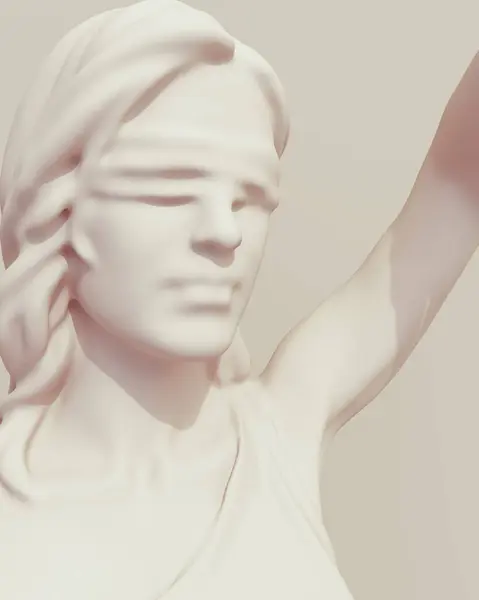 Lady Justice Blindfold Judicial System Female Face Head Sculpture Elegant — Stock Photo, Image