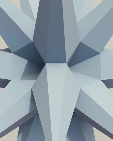 固体3D几何形状蓝色油灰合成橡胶软色调图案三角形结构清洁直线设计中性背景三维图形绘制数字渲染 — 图库照片