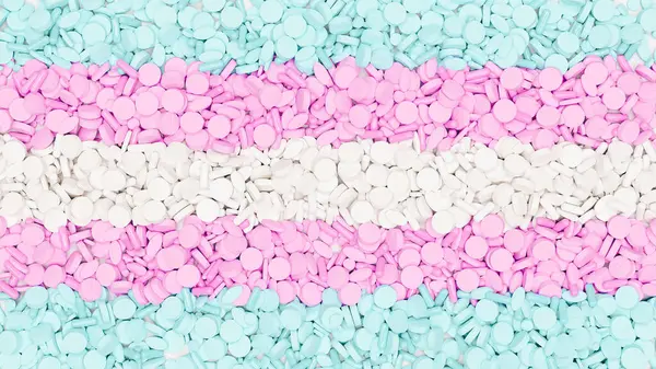 Baby Pink Blue White Transgender Medication Testosterone Estrogen Health Care — Stock Photo, Image