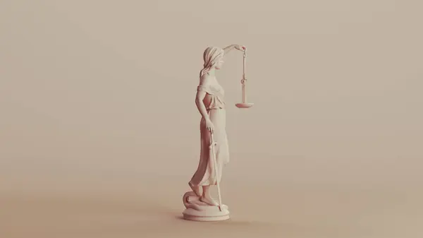 Lady Justice Judicial System Classic Statue Woman Soft Tones Beige — ストック写真