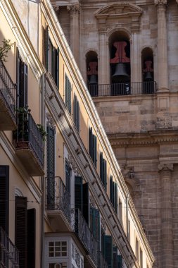 Malaga, İspanya - 26 Ekim 2022: Malaga Katedrali, 26 Ekim 2022