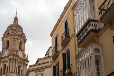 Malaga, İspanya - 26 Ekim 2022: Malaga Katedrali, 26 Ekim 2022