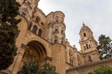 Malaga, İspanya - 26 Ekim 2022: Malaga Katedrali, 26 Ekim 2022
