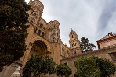 Malaga, İspanya - 26 Ekim 2022: Malaga Katedrali, 26 Ekim 2022