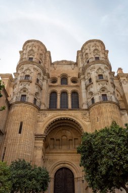 Malaga, İspanya - 26 Ekim 2022: Malaga Katedrali, 26 Ekim 2022