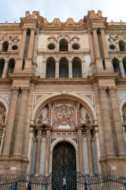 Malaga, İspanya - 26 Ekim 2022: Malaga Katedrali, 26 Ekim 2022