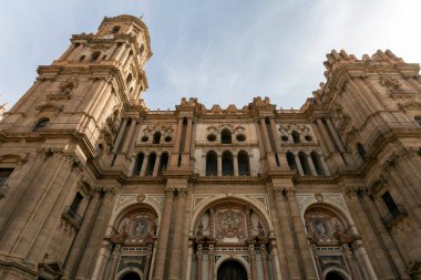 Malaga, İspanya - 26 Ekim 2022: Malaga Katedrali, 26 Ekim 2022
