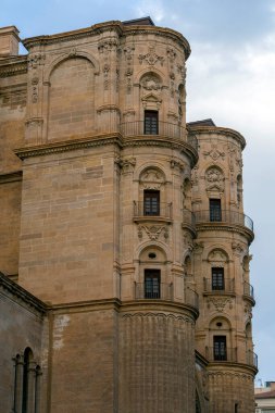 Malaga, İspanya - 26 Ekim 2022: Malaga Katedrali, 26 Ekim 2022