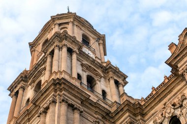 Malaga, İspanya - 26 Ekim 2022: Malaga Katedrali, 26 Ekim 2022