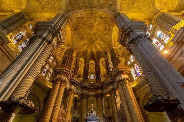 Malaga Hiszpania Października 2022 Wnętrze Katedry Maladze Hiszpania Października 2022 — Zdjęcie stockowe