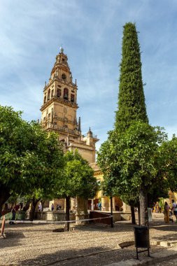 Cordoba, İspanya - 27 Ekim 2022: Puerta del Perdon, Cordoba Katedrali, İspanya 27 Ekim 2022