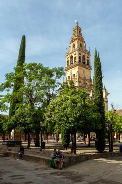 Cordoba, İspanya - 27 Ekim 2022: Puerta del Perdon, Cordoba Katedrali, İspanya 27 Ekim 2022