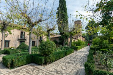 Granada, İspanya - 28 Ekim 2022: San Francisco Manastırı Sarayı 28 Ekim 2022