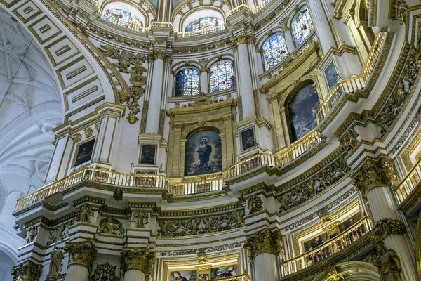 Granada Hiszpania Października 2022 Wnętrze Katedry Granadzie — Zdjęcie stockowe