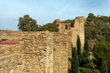 Malaga, İspanya - 29 Ekim 2022: Malaga Alcazaba
