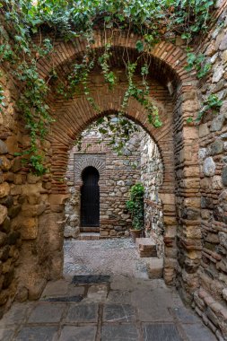 Malaga, İspanya - 29 Ekim 2022: Malaga Alcazaba