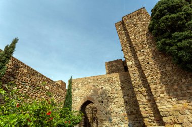 Malaga, İspanya - 29 Ekim 2022: Malaga Alcazaba