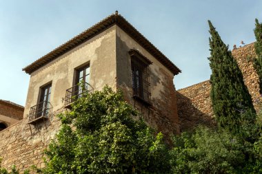 Malaga, İspanya - 29 Ekim 2022: Malaga Alcazaba