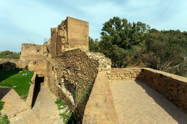 Malaga, İspanya - 29 Ekim 2022: Malaga Alcazaba