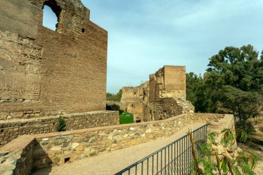 Malaga, İspanya - 29 Ekim 2022: Malaga Alcazaba
