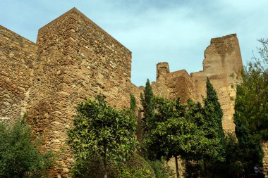 Malaga, İspanya - 29 Ekim 2022: Malaga Alcazaba