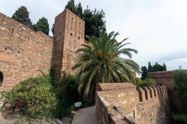 Malaga, İspanya - 29 Ekim 2022: Malaga Alcazaba