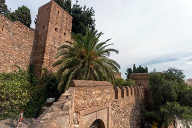 Malaga, İspanya - 29 Ekim 2022: Malaga Alcazaba