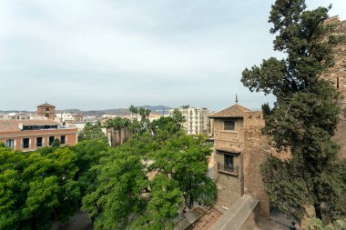 Malaga, İspanya - 29 Ekim 2022: Malaga Alcazaba