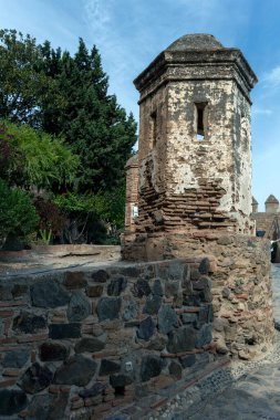 Malaga, İspanya - 29 Ekim 2022: Malaga 'daki Gibralfaro Kalesi.