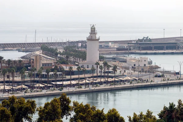 Malaga Spanya Ekim 2022 Malaga Daki Farola Malaga Deniz Feneri — Stok fotoğraf