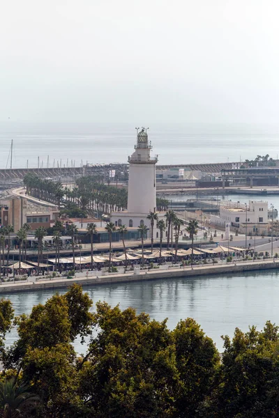 Malaga Spanya Ekim 2022 Malaga Daki Farola Malaga Deniz Feneri — Stok fotoğraf