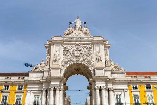 ポルトガルリスボン 2023年3月23日 夏の日にポルトガルのリスボンにあるPraca Comercio Commerce Square とRua Augusta Arch — ストック写真
