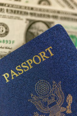 Kağıt dolarlı ABD pasaportu.