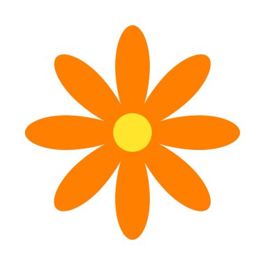 El çizimi turuncu çiçek vektörü çizimi