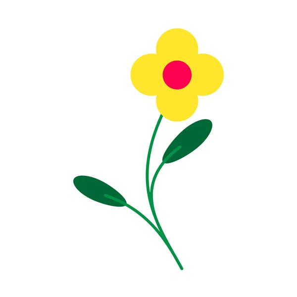 Hand Drawn Yellow Flower Vector Illustration — Stock Vector