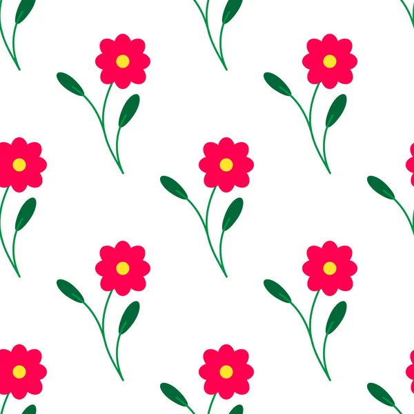 Fleurs Roses Motif Vectoriel Répété Sans Couture — Image vectorielle
