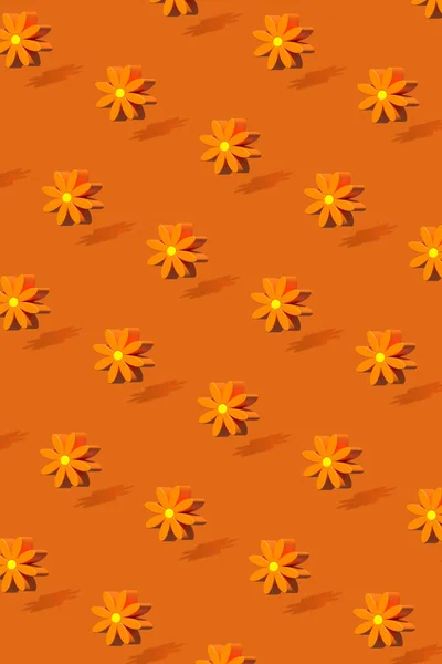 Modèle Fleurs Orange Concept Floral Minimal Rendu — Photo